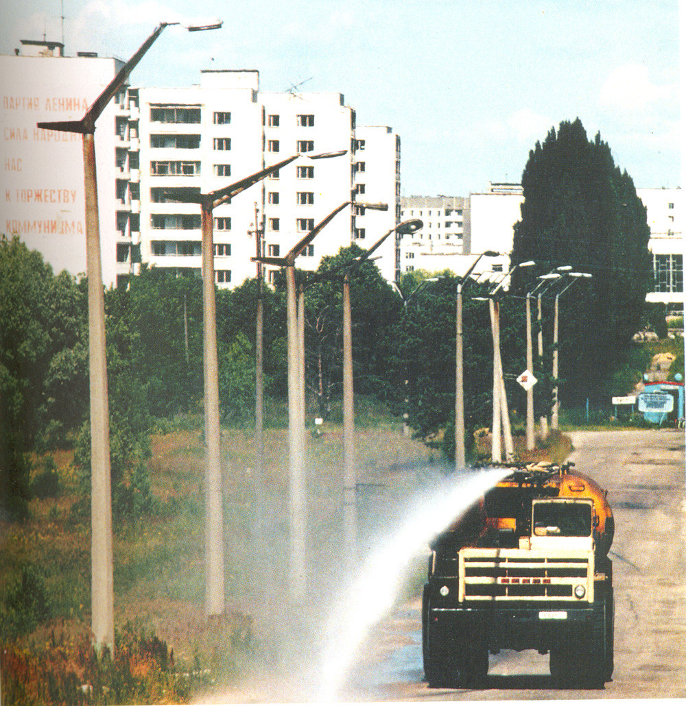 Belaz on the streets of Pripyat